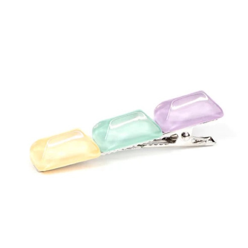Pastel Hair Clip with Three Stones
